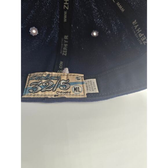 Zephyr 32/5 Chopped Mens Sz M/L Fitted Baseball Hat Embroidered Air Force Blue - Picture 5 of 5